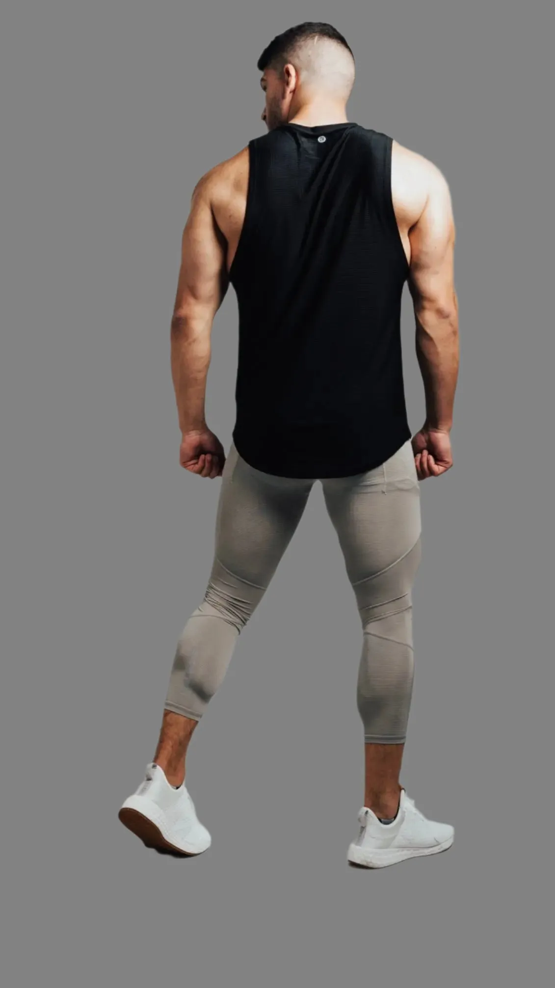 Total War Battle Vented Mesh Training Tight - Ghost Grey