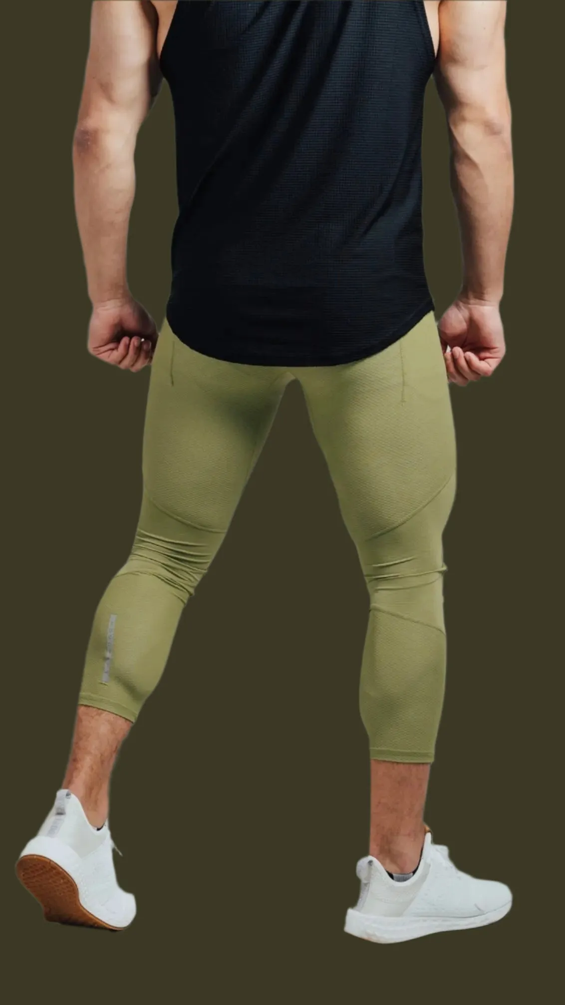 Total War Battle Vented Mesh Training Tight - Olive Green