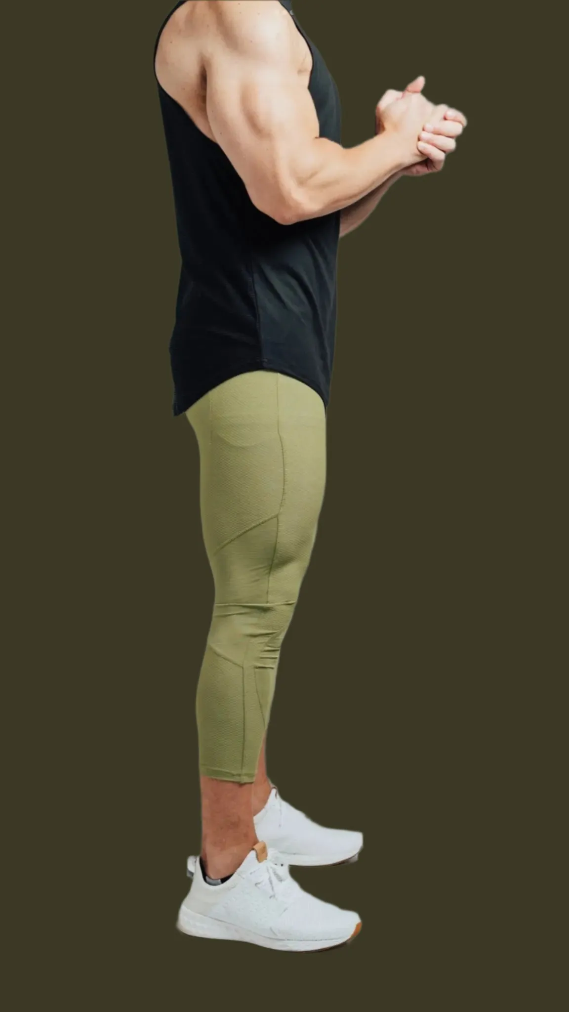Total War Battle Vented Mesh Training Tight - Olive Green