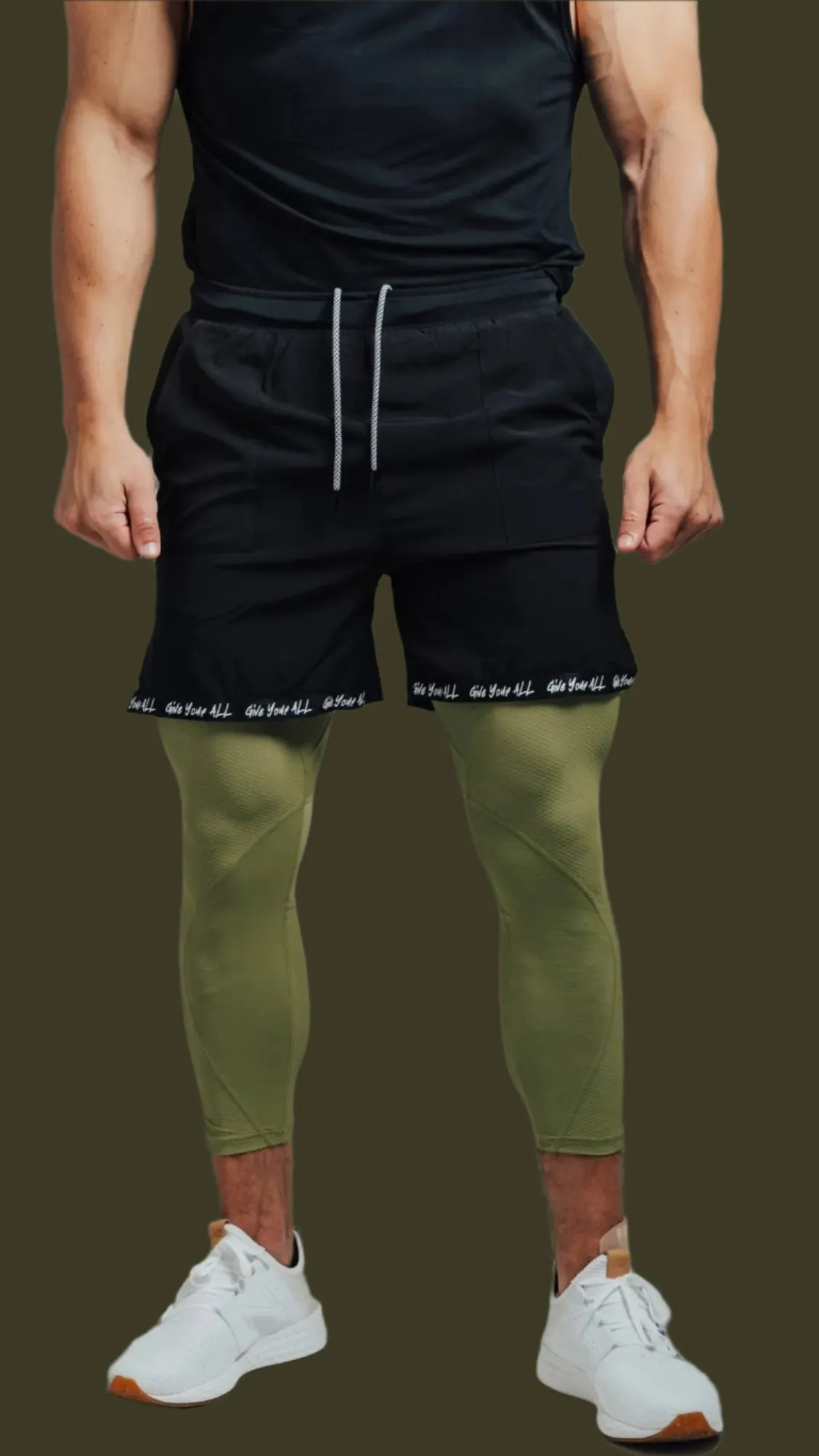 Total War Battle Vented Mesh Training Tight - Olive Green