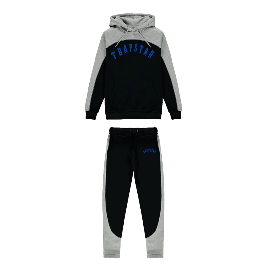 Trapstar Irongate Arch Chenille Hooded Tracksuit - Black/Blue/Grey