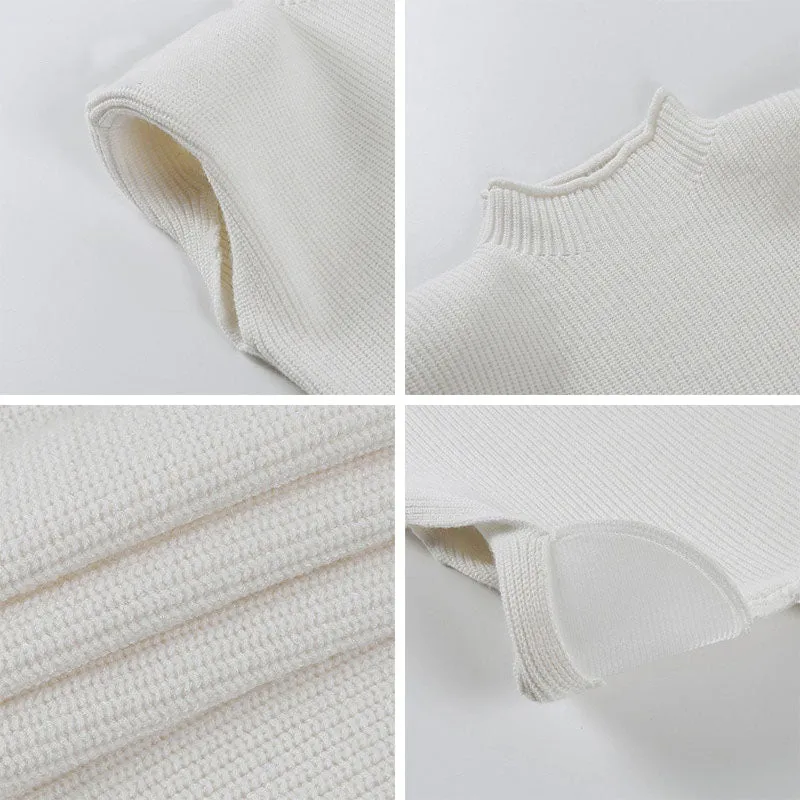 Turtleneck Sleeveless Vest Sweater