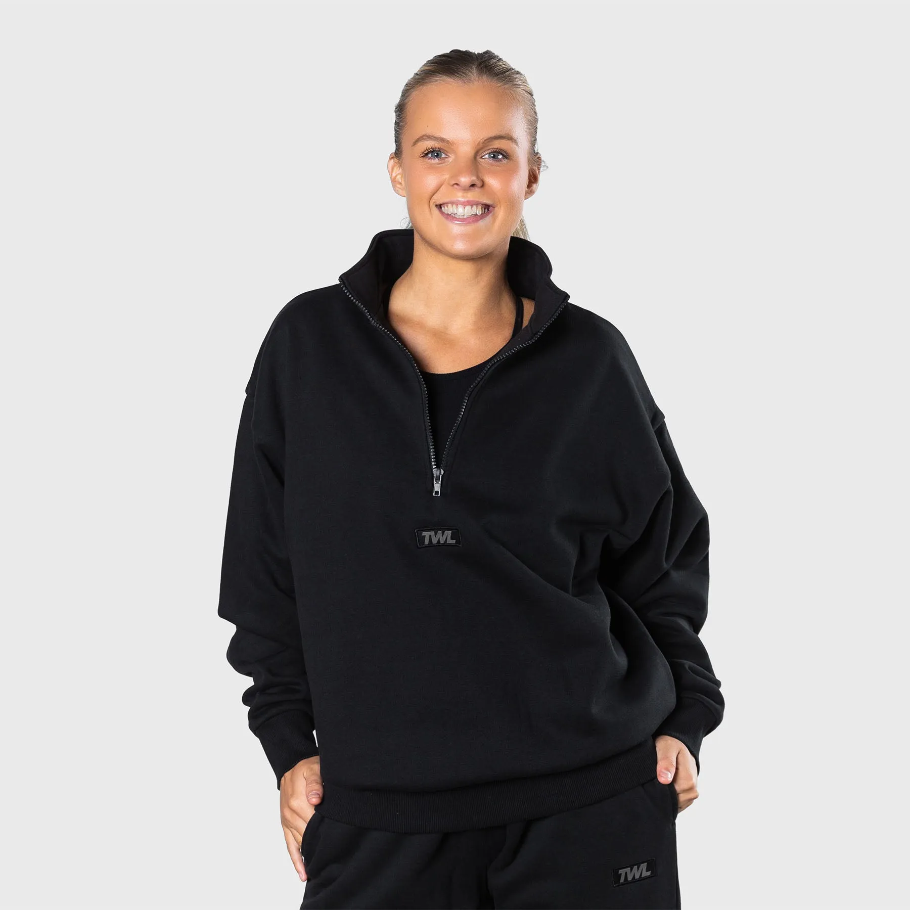 TWL - ALTITUDE 1/4 ZIP SWEATER - BLACK