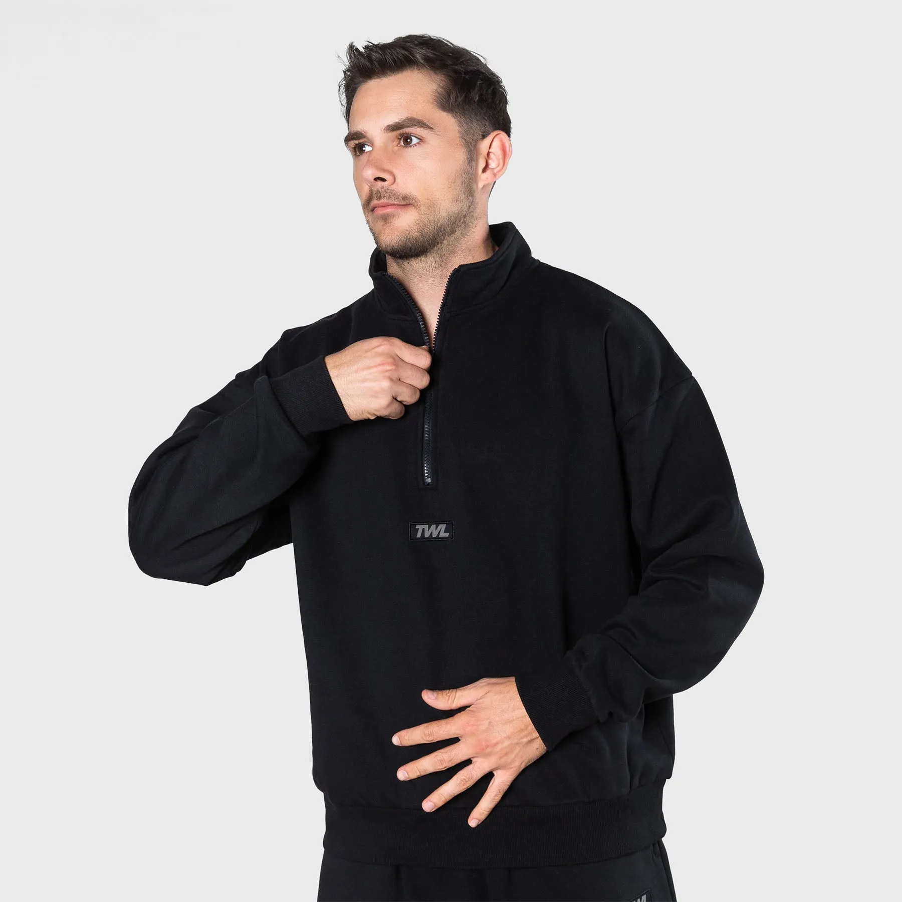TWL - ALTITUDE 1/4 ZIP SWEATER - BLACK