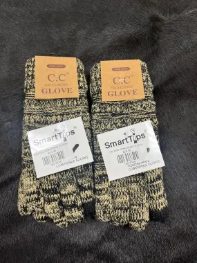 two tone ribbed lined cc glove