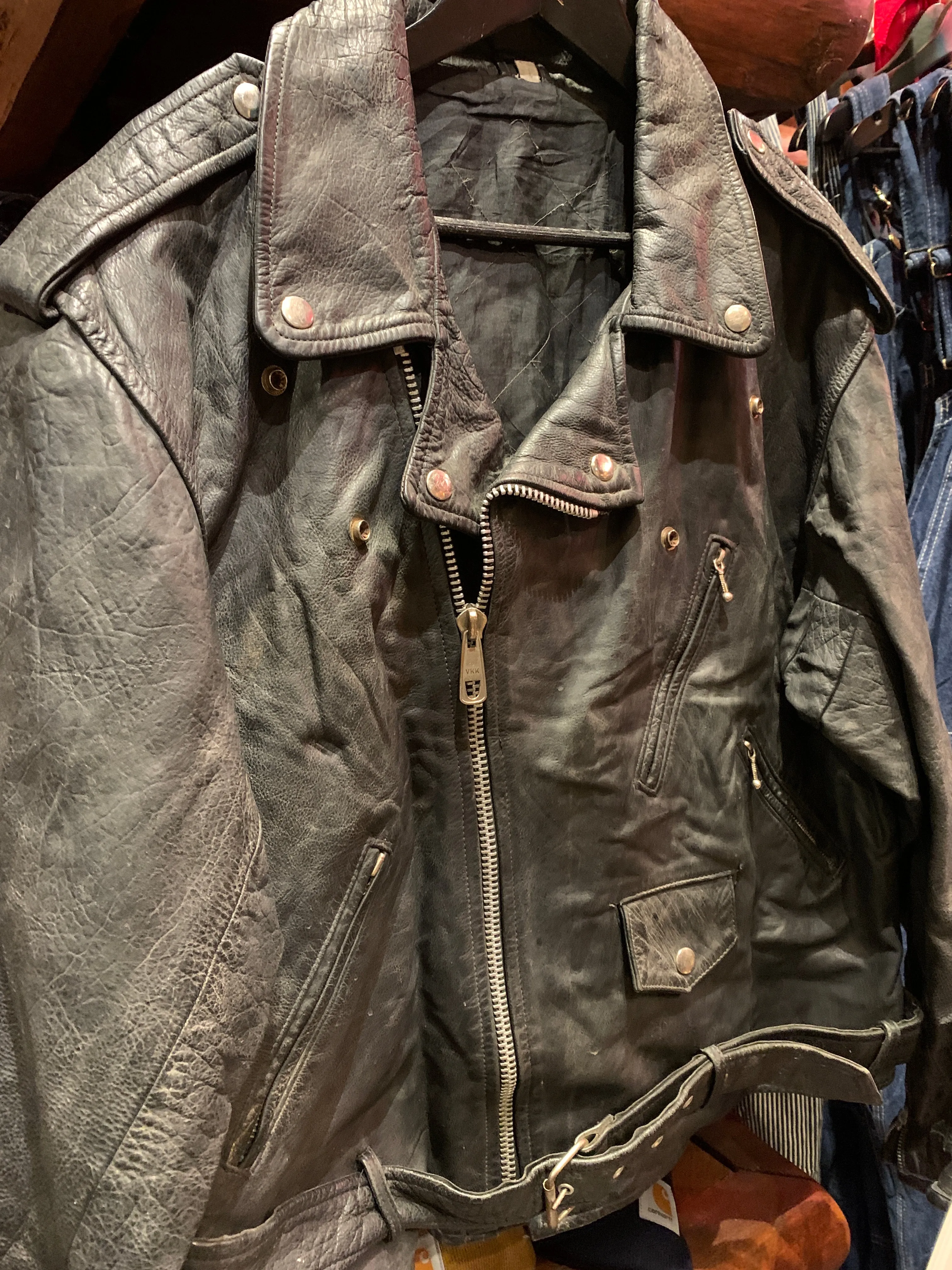 Vintage Biker Jacket, L-XL