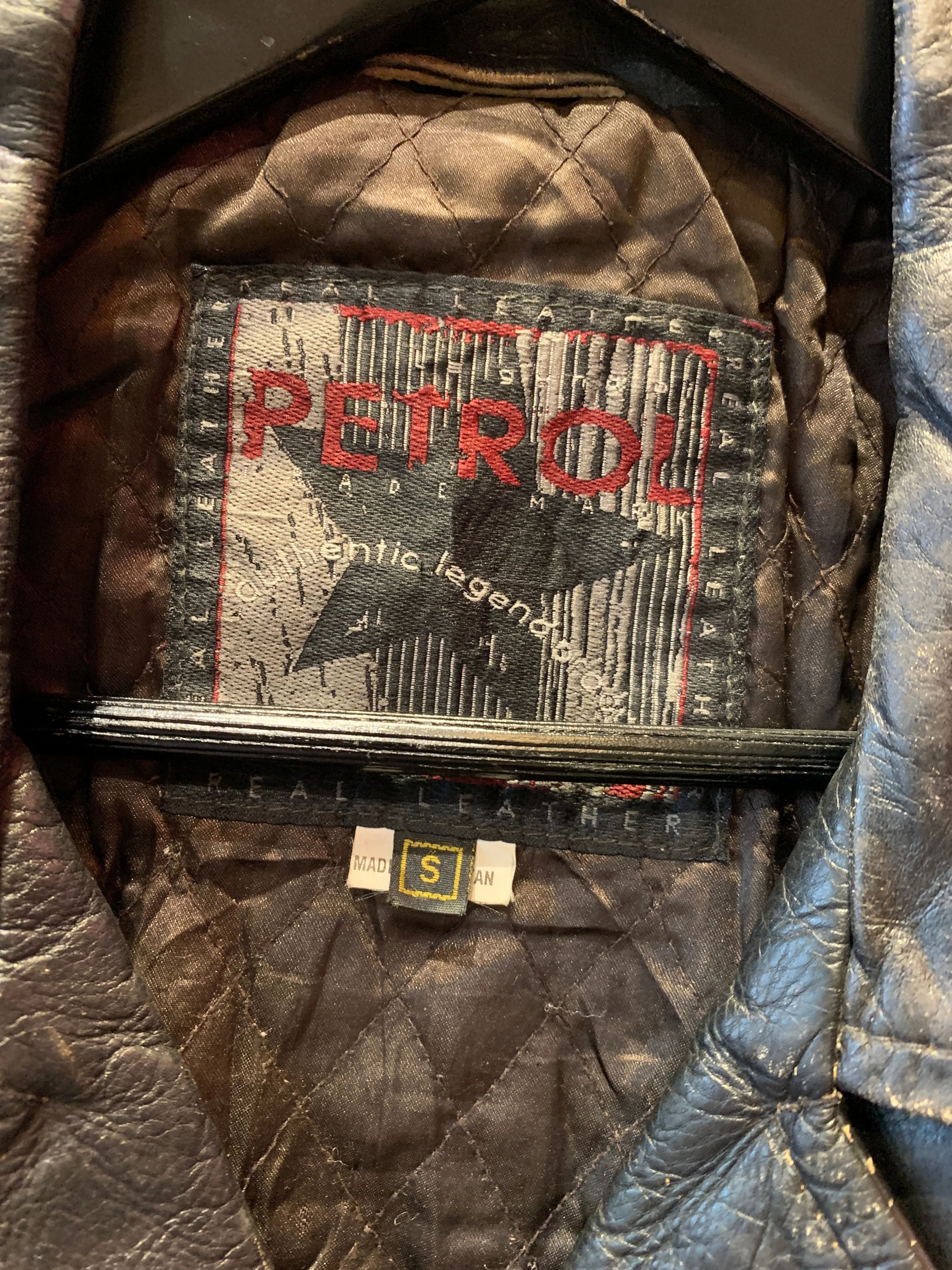 Vintage Distressed Petrol Biker Jacket, Small