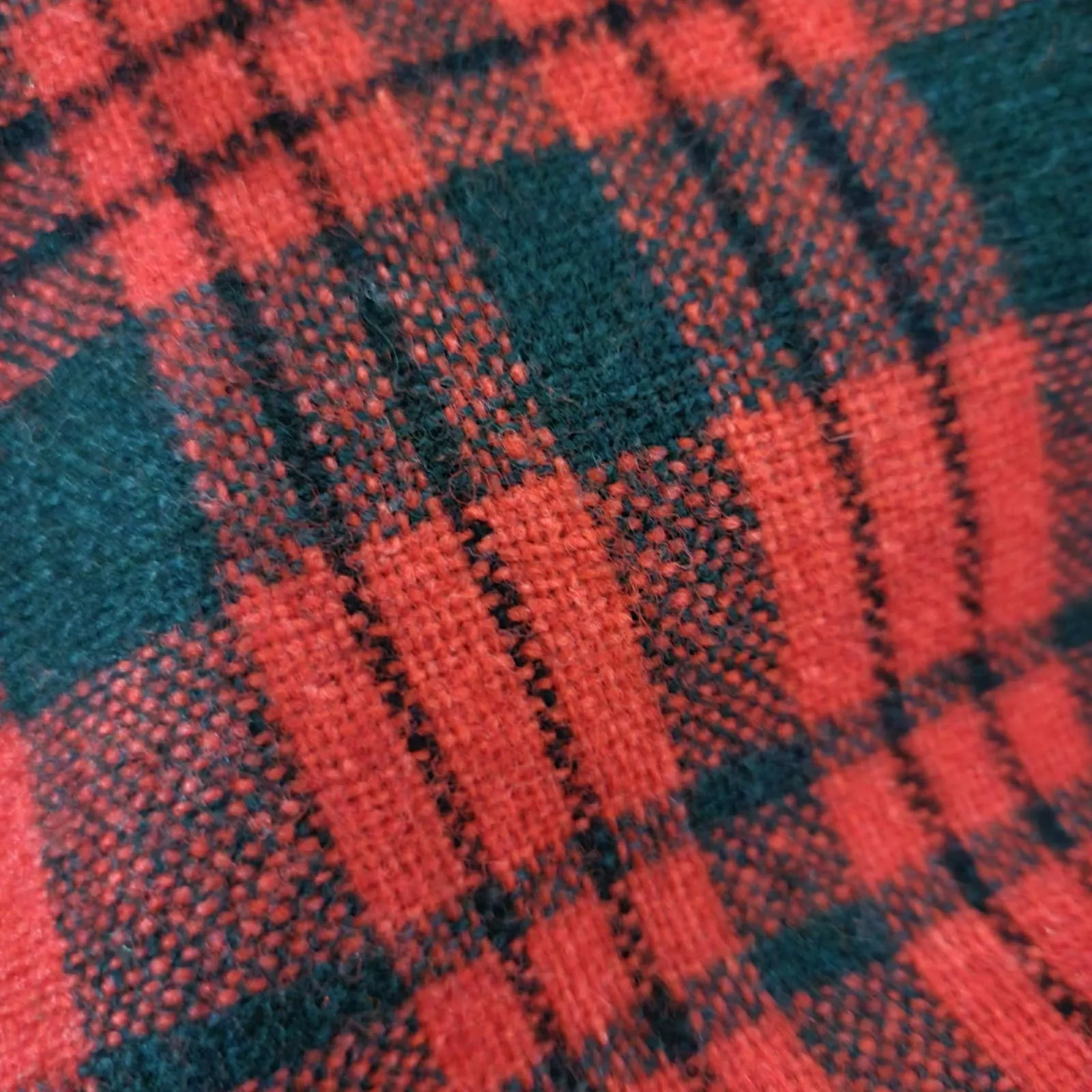 Vintage Tartan Maxi Dress Matching Shawl Red Wool Saba Plaid 70s Size Medium