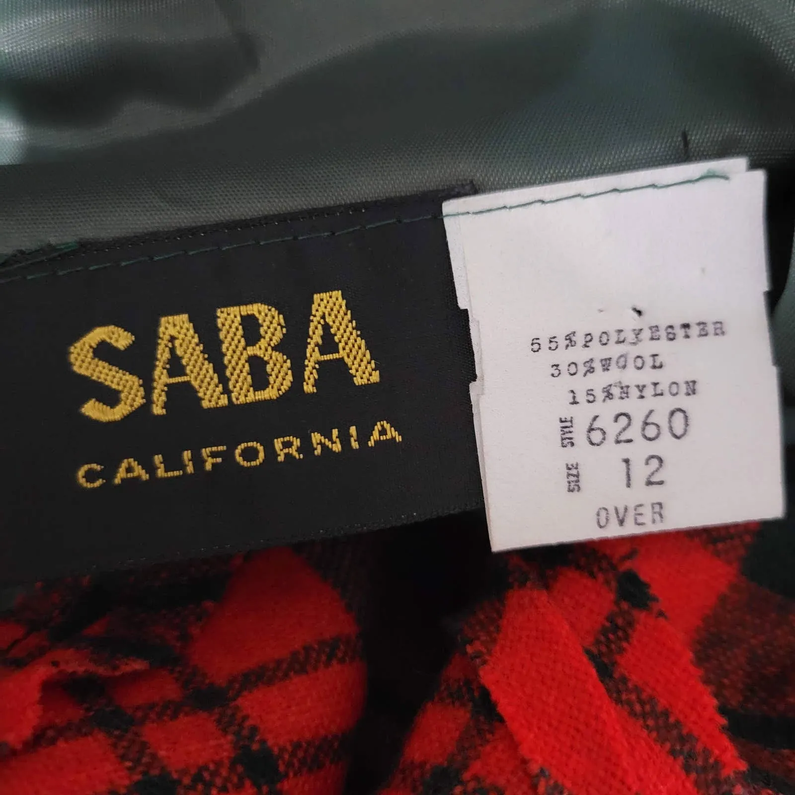 Vintage Tartan Maxi Dress Matching Shawl Red Wool Saba Plaid 70s Size Medium