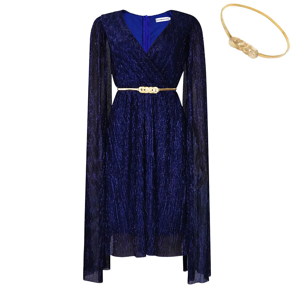 Women's Elegant V-Neck Cape Dress