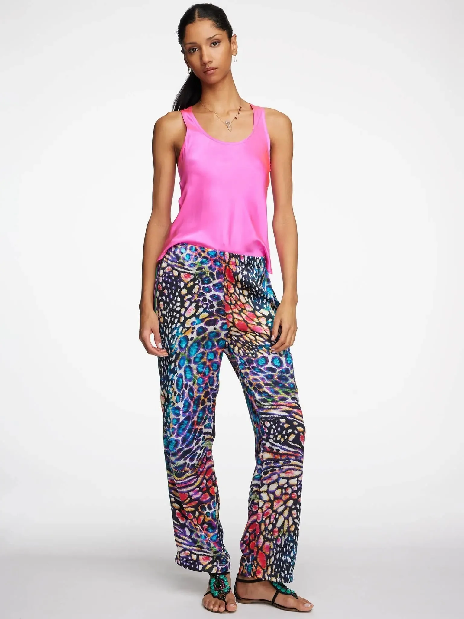 Women's Short Kimono Wrap in Rainbow Leopard