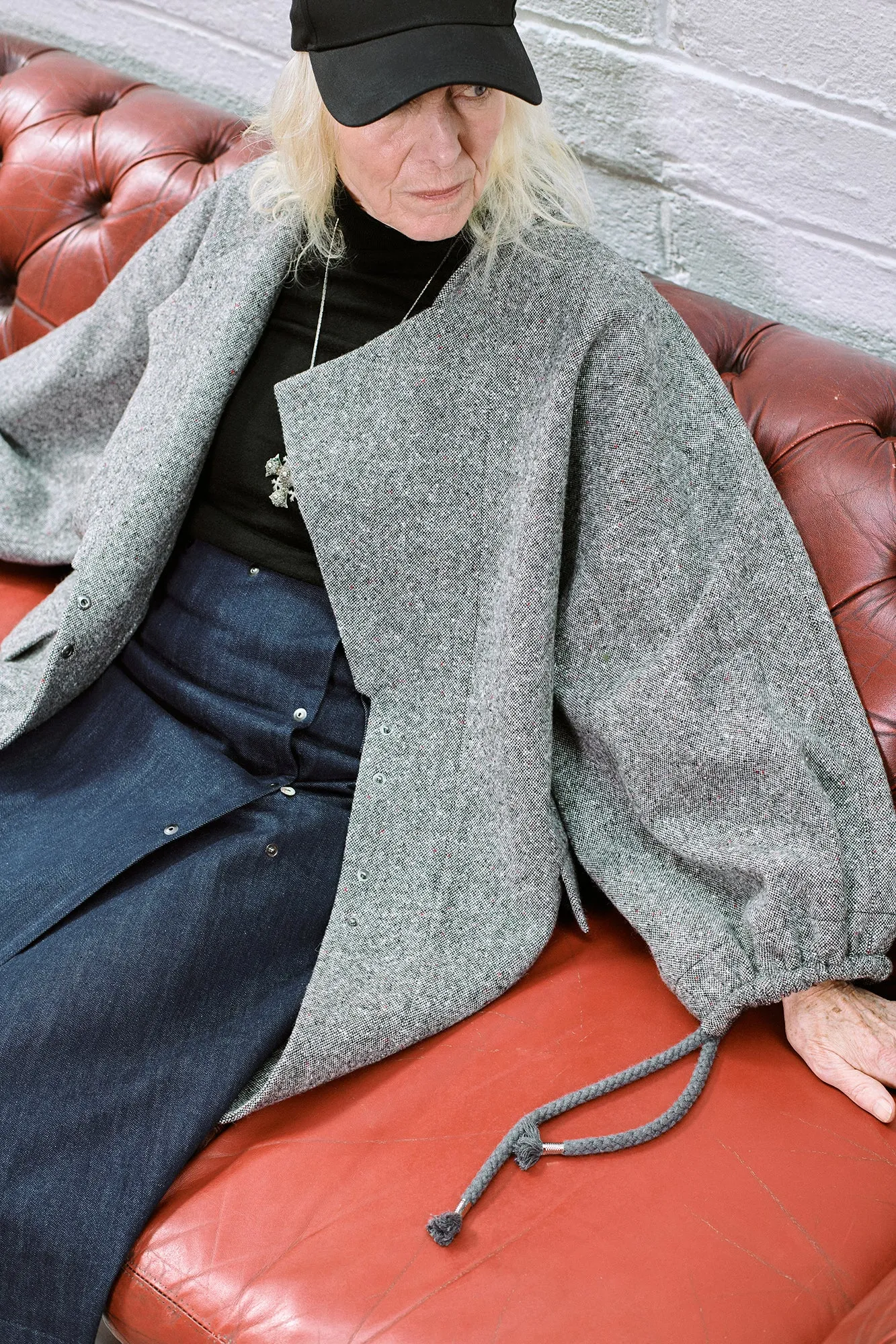 Wrap skirt in organic denim
